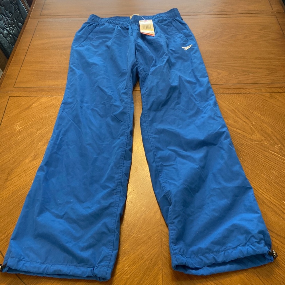 NWT Speedo Racing Cross training Pants Medium Blue 32” inseam